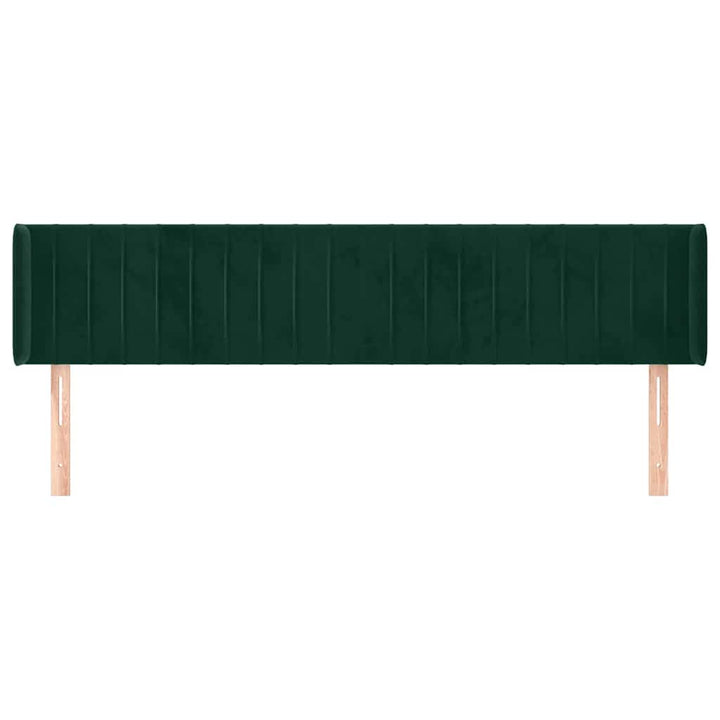 sengegavl med kanter 203x16x78/88 cm fløjl mørkegrøn