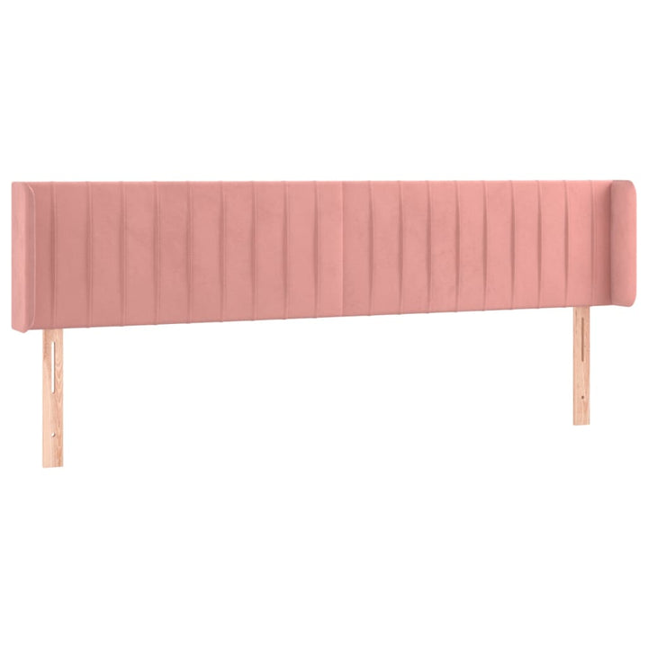 sengegavl med kanter 203x16x78/88 cm fløjl lyserød