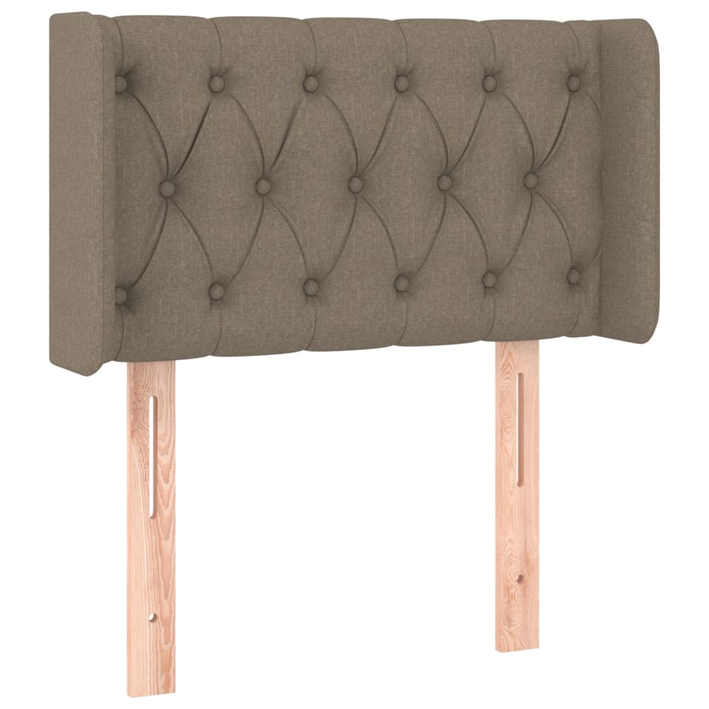sengegavl med kanter 83x16x78/128 cm stof gråbrun