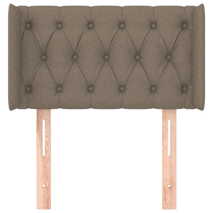 sengegavl med kanter 83x16x78/128 cm stof gråbrun