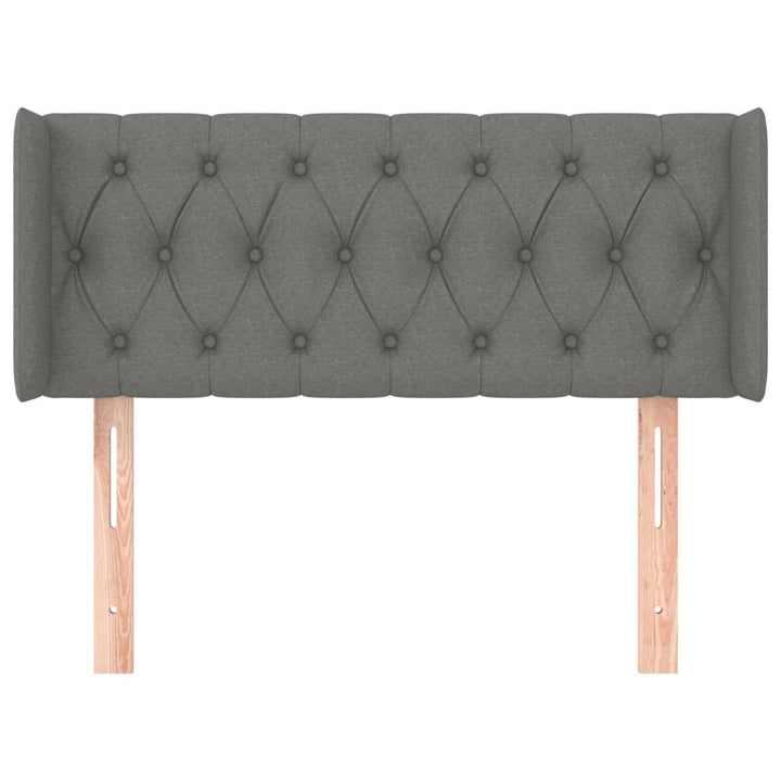 sengegavl med kanter 93x16x78/88 cm stof mørkegrå