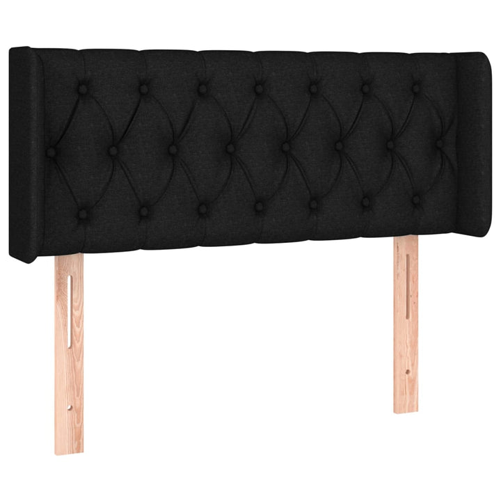 sengegavl med kanter 93x16x78/88 cm stof sort