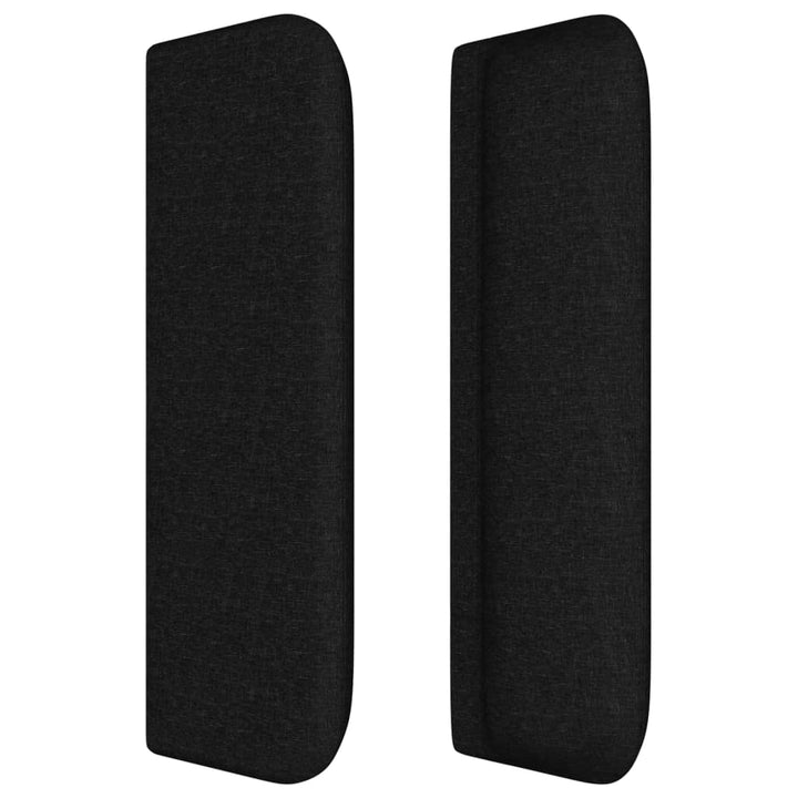 sengegavl med kanter 93x16x78/88 cm stof sort