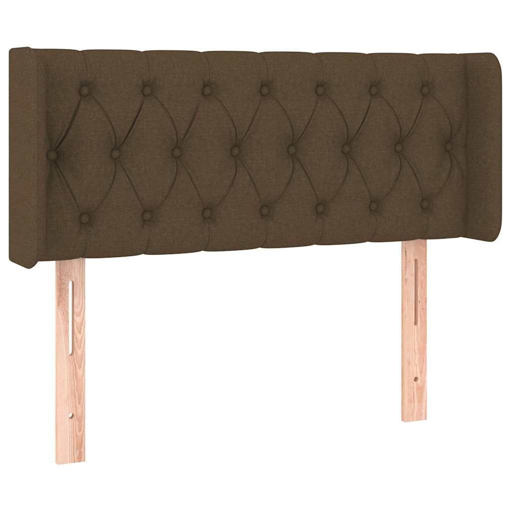 sengegavl med kanter 93x16x78/88 cm stof mørkebrun