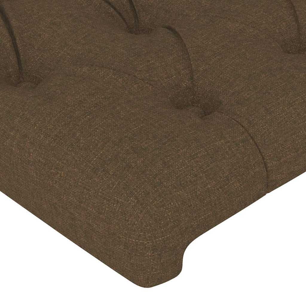 sengegavl med kanter 93x16x78/88 cm stof mørkebrun
