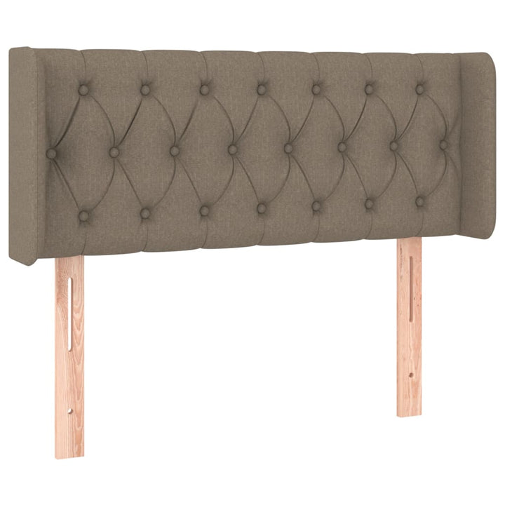 sengegavl med kanter 93x16x78/88 cm stof gråbrun