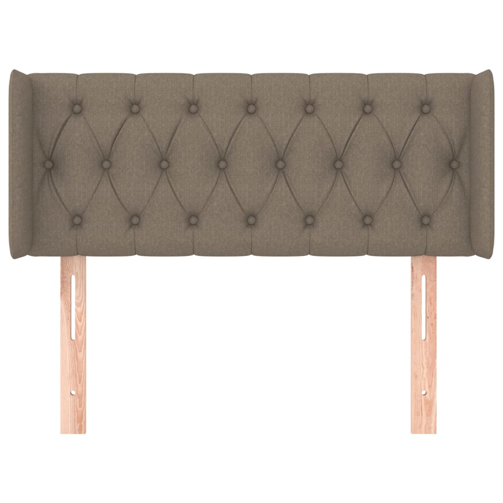 sengegavl med kanter 93x16x78/88 cm stof gråbrun