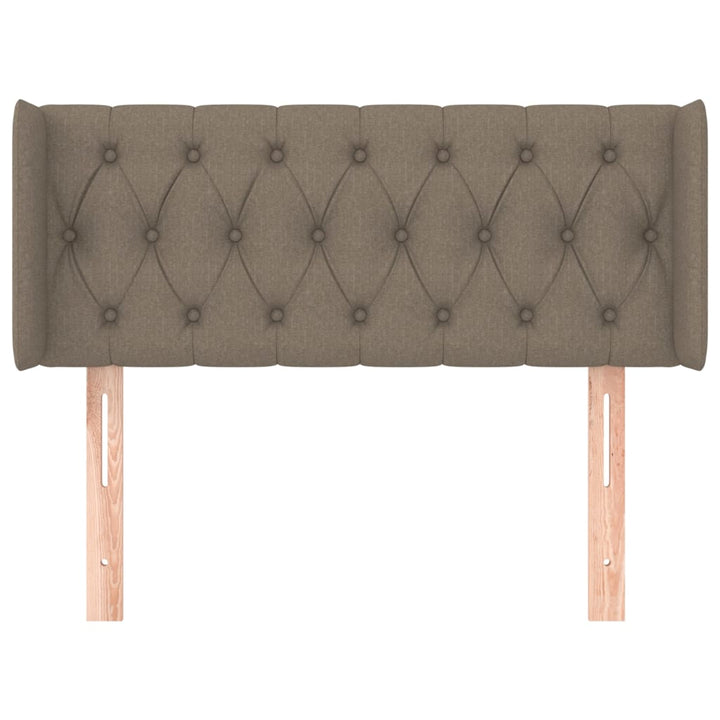 sengegavl med kanter 93x16x78/88 cm stof gråbrun