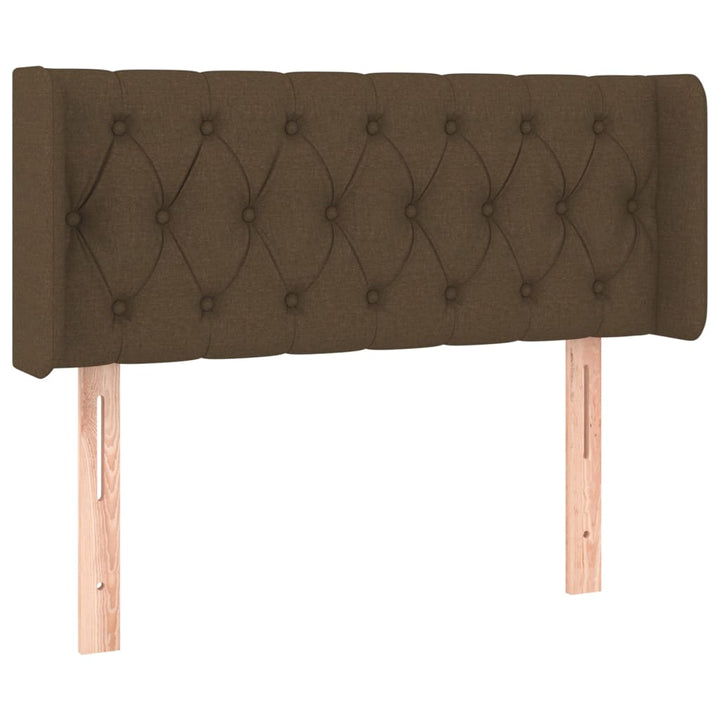 sengegavl med kanter 103x16x78/88 cm stof mørkebrun