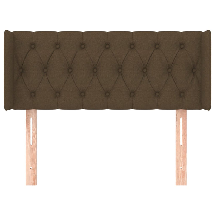 sengegavl med kanter 103x16x78/88 cm stof mørkebrun