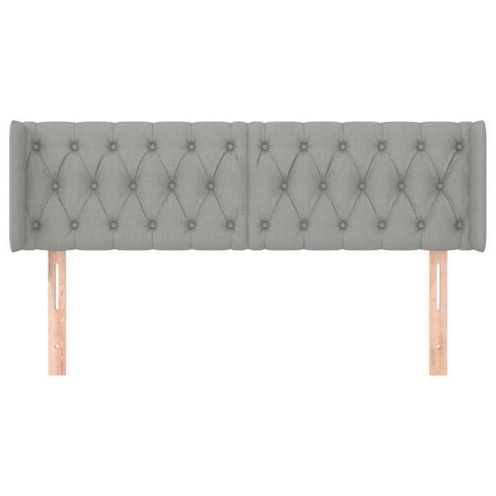 sengegavl med kanter 147x16x78/88 cm stof lysegrå