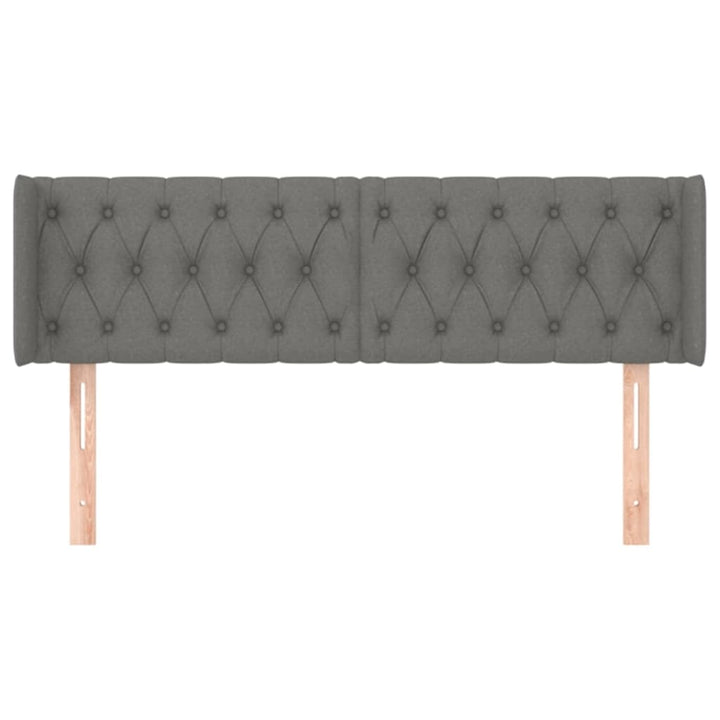 sengegavl med kanter 147x16x78/88 cm stof mørkegrå