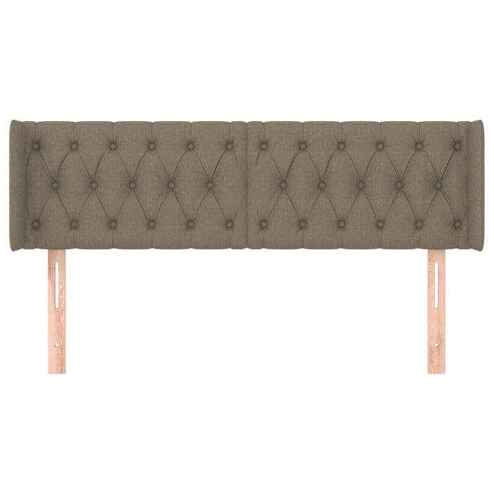 sengegavl med kanter 147x16x78/88 cm stof gråbrun