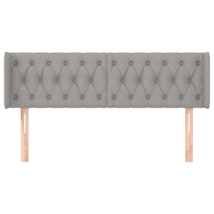 sengegavl med kanter 163x16x78/88 cm stof lysegrå