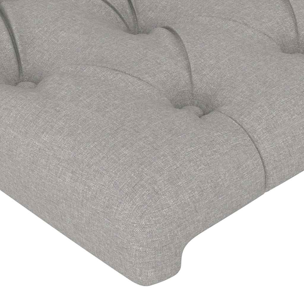 sengegavl med kanter 163x16x78/88 cm stof lysegrå