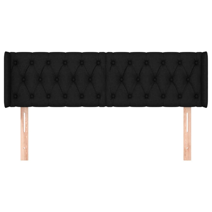 sengegavl med kanter 163x16x78/88 cm stof sort