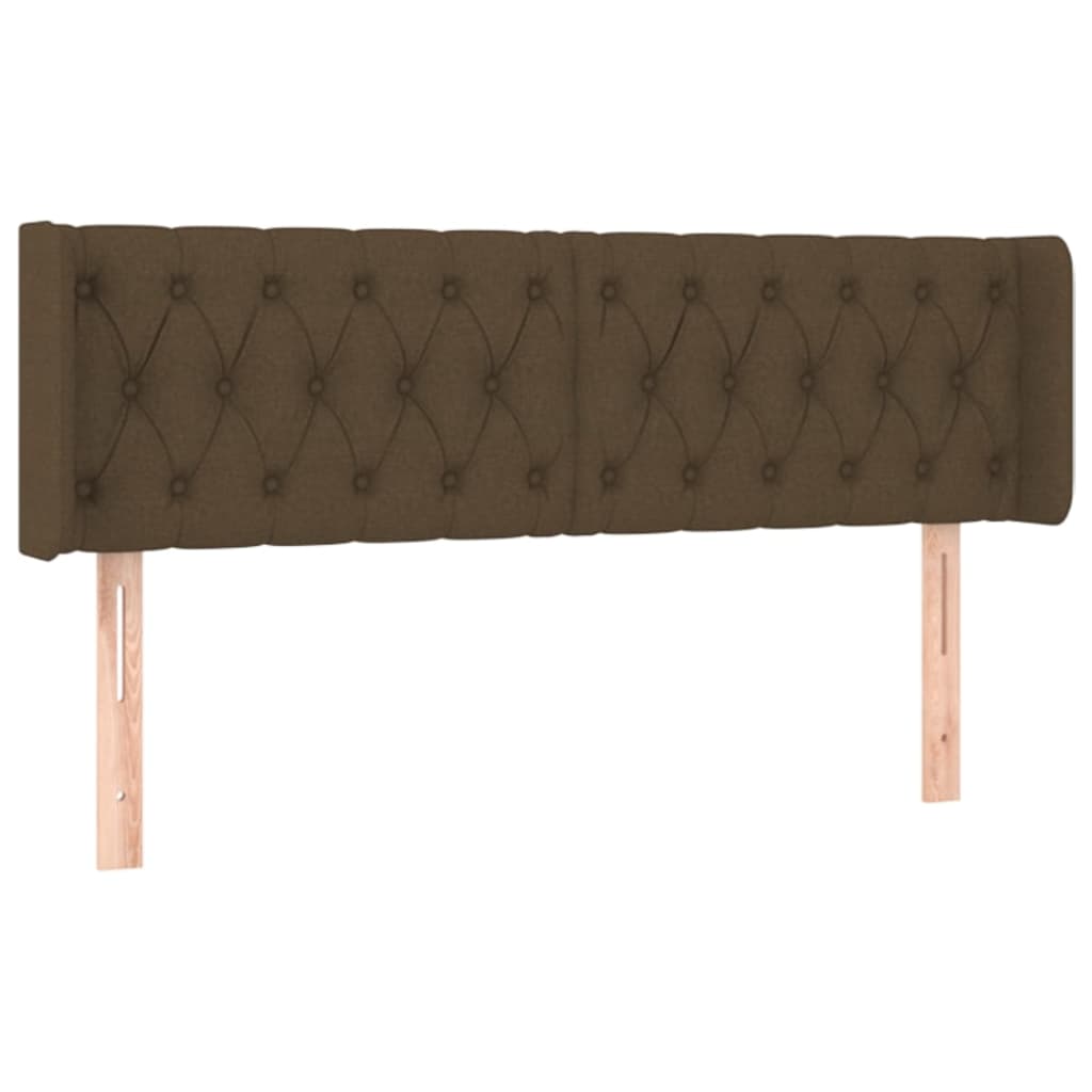 sengegavl med kanter 163x16x78/88 cm stof mørkebrun