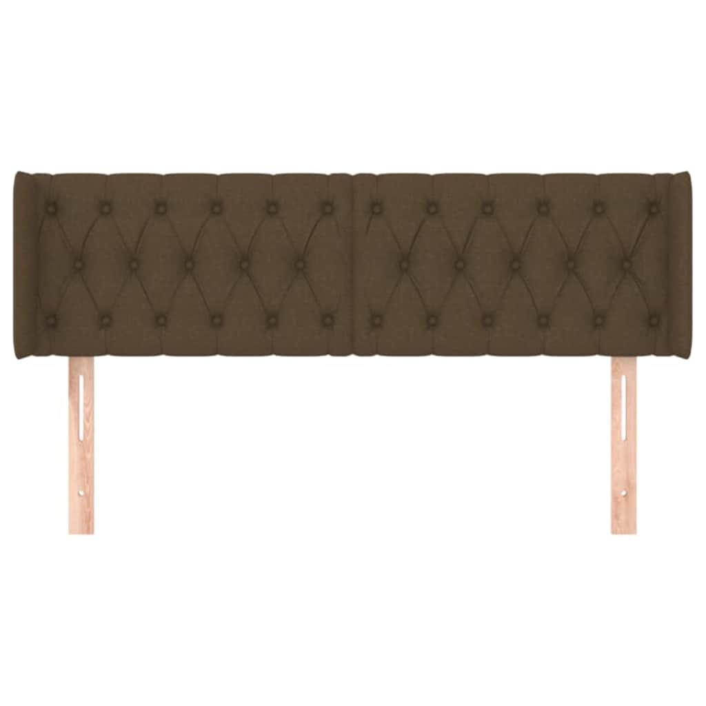 sengegavl med kanter 163x16x78/88 cm stof mørkebrun