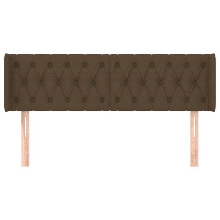 sengegavl med kanter 163x16x78/88 cm stof mørkebrun