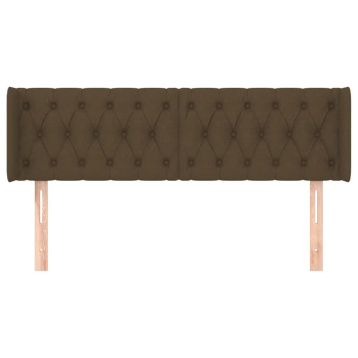 sengegavl med kanter 163x16x78/88 cm stof mørkebrun