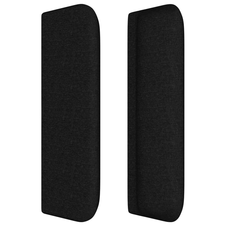 sengegavl med kanter 183x16x78/88 cm stof sort