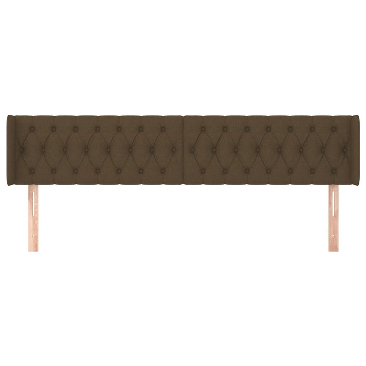 sengegavl med kanter 183x16x78/88 cm stof mørkebrun