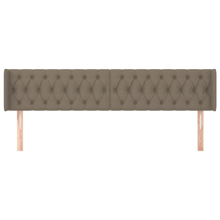 sengegavl med kanter 183x16x78/88 cm stof gråbrun