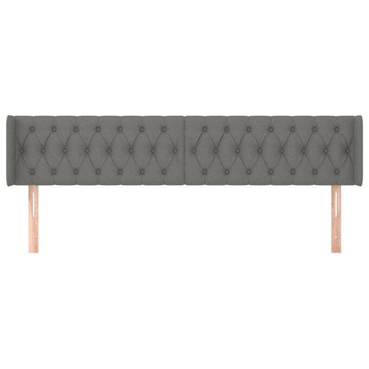 sengegavl med kanter 203x16x78/88 cm stof mørkegrå