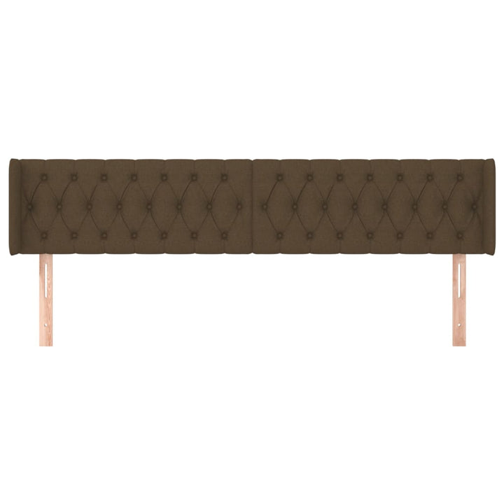 sengegavl med kanter 203x16x78/88 cm stof mørkebrun