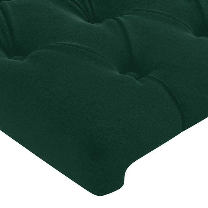 sengegavl med kanter 83x16x78/88 cm fløjl mørkegrøn