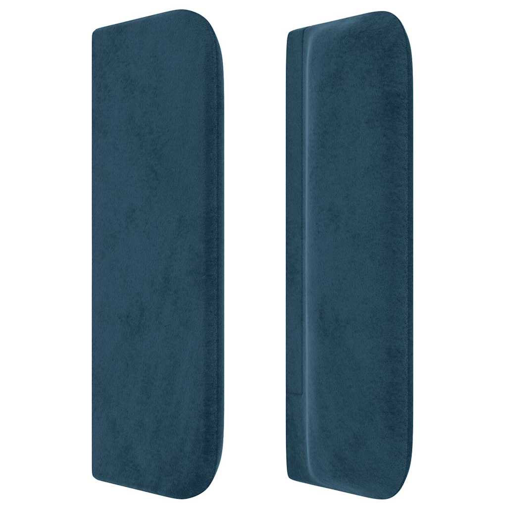 sengegavl med kanter 83x16x78/88 cm fløjl mørkeblå
