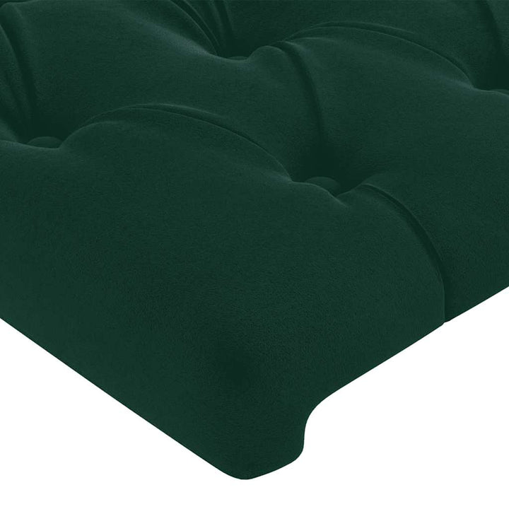 sengegavl med kanter 93x16x78/88 cm fløjl mørkegrøn