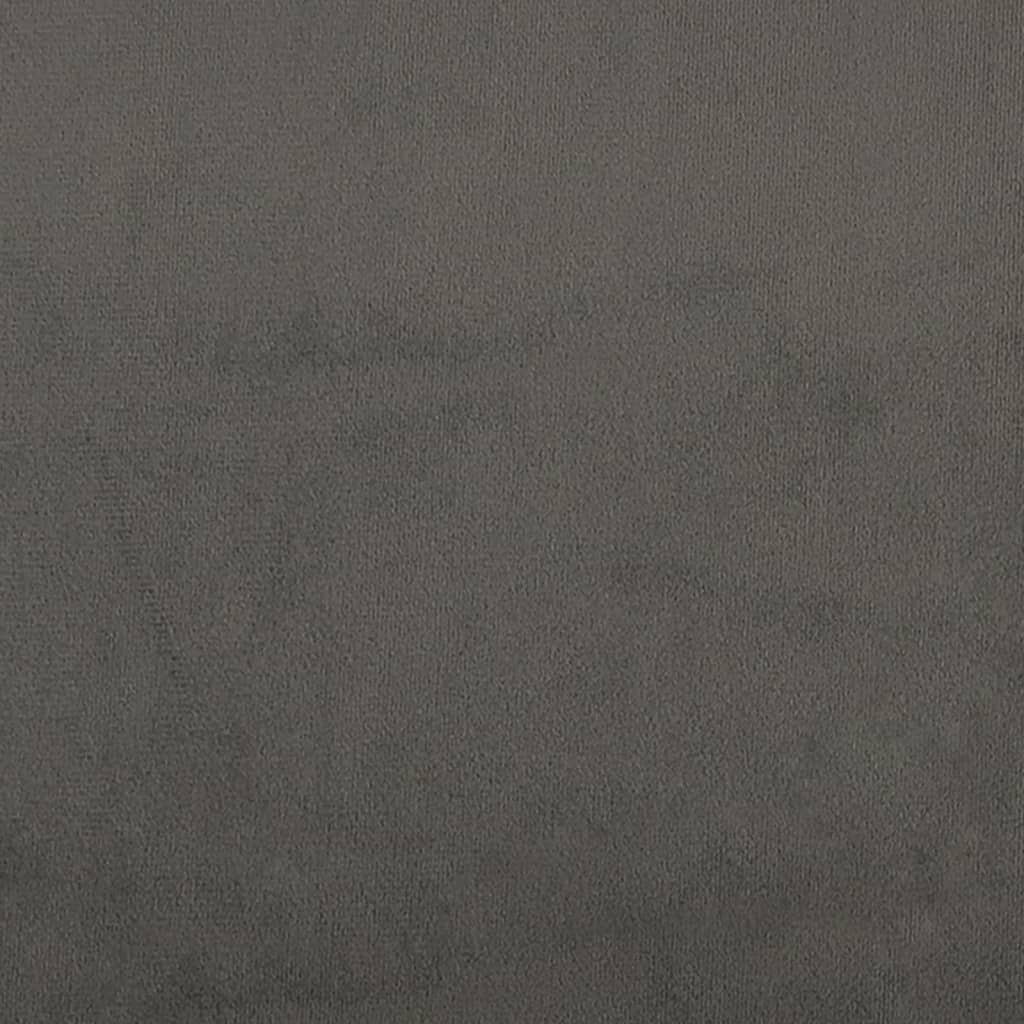 sengegavl med kanter 163x16x78/88 cm fløjl mørkegrå