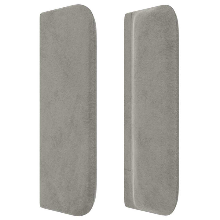 sengegavl med kanter 203x16x78/88 cm fløjl lysegrå