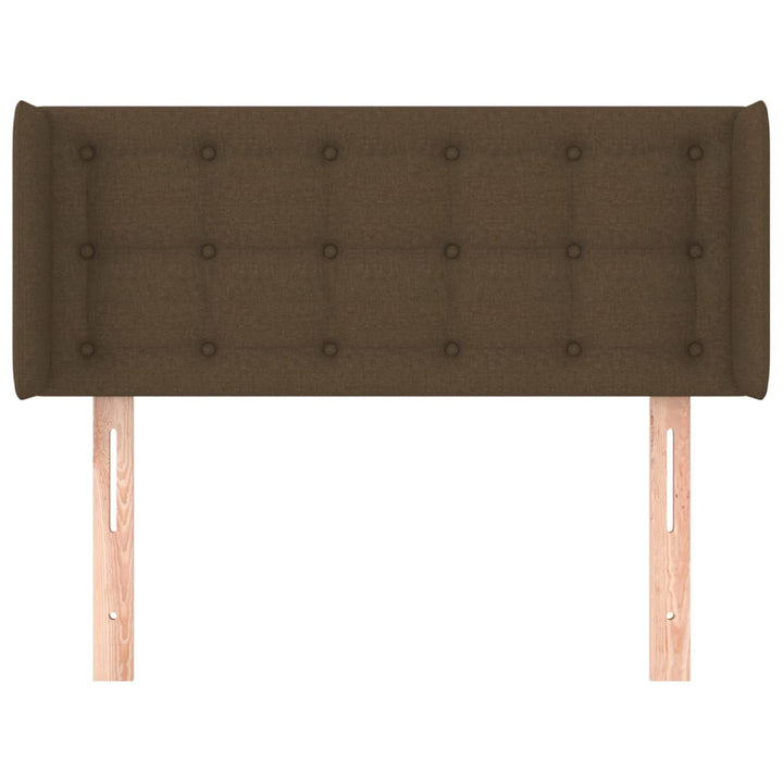sengegavl med kanter 83x16x78/128 cm stof mørkebrun