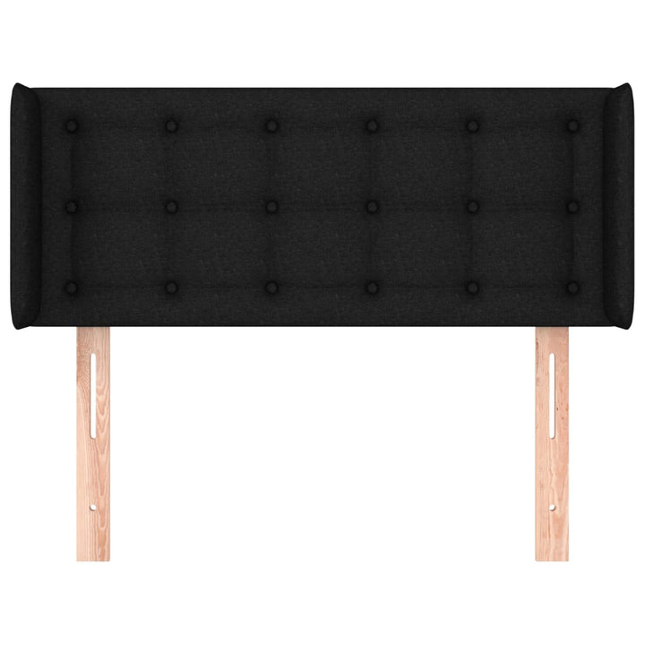 sengegavl med kanter 93x16x78/88 cm stof sort