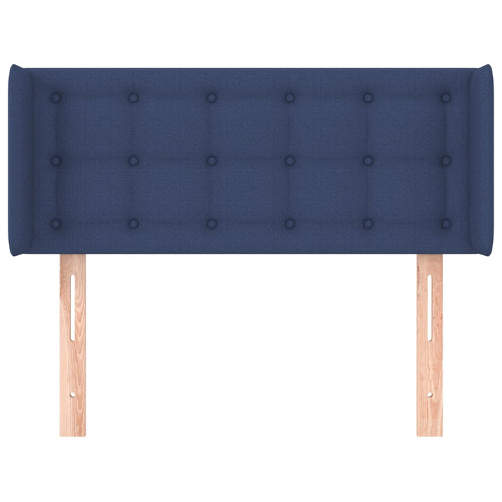 sengegavl med kanter 93x16x78/88 cm stof blå