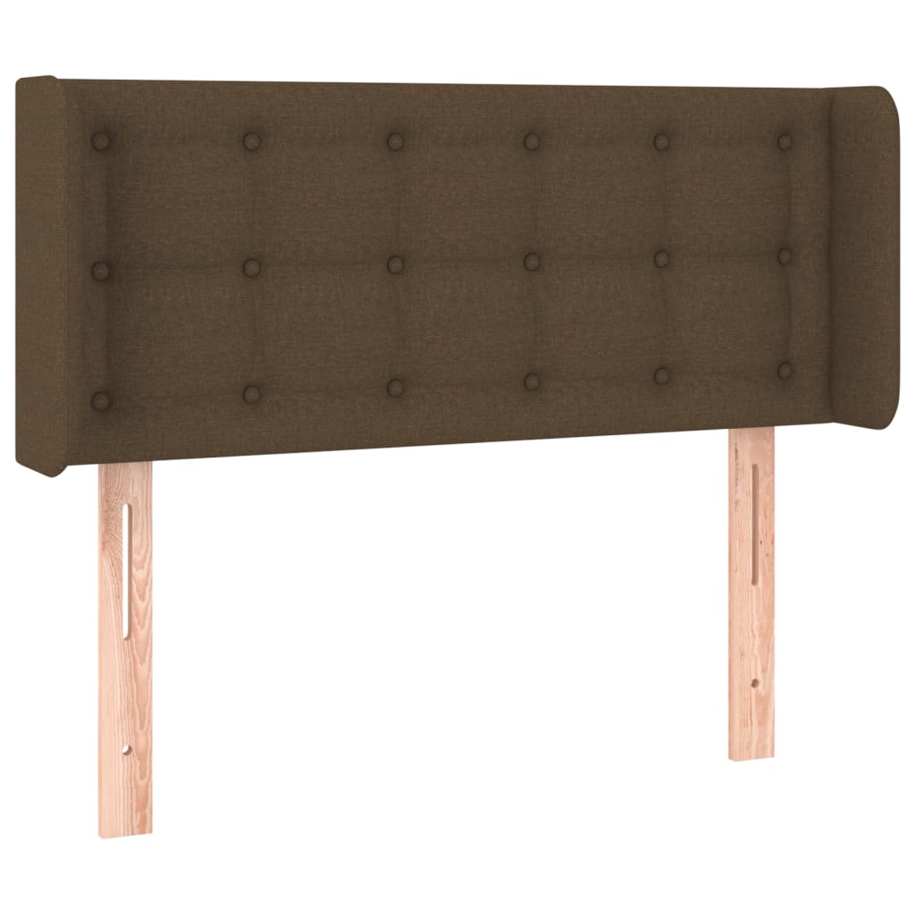 sengegavl med kanter 103x16x78/88 cm stof mørkebrun