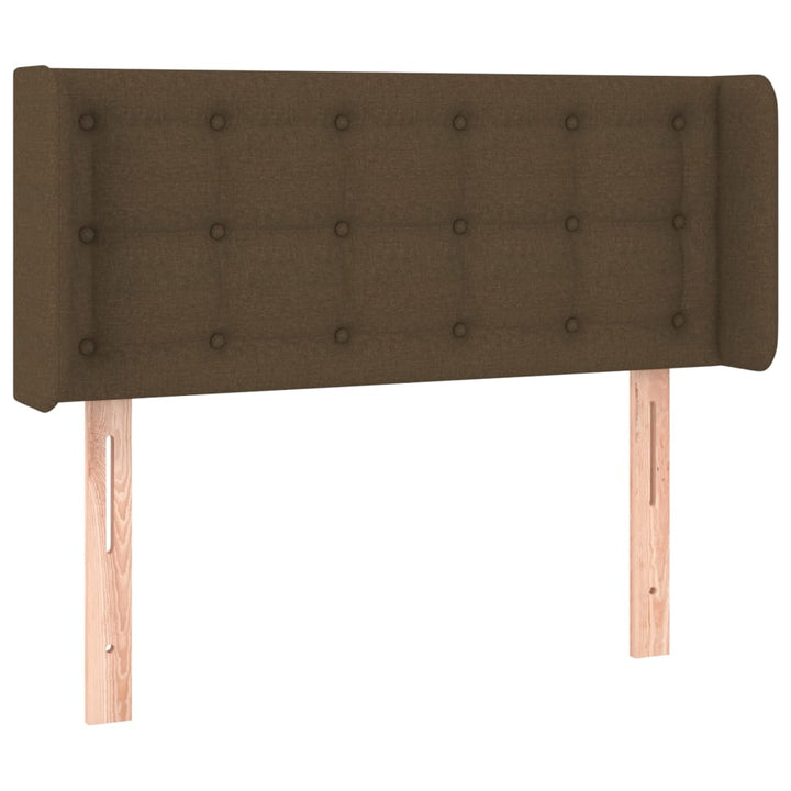 sengegavl med kanter 103x16x78/88 cm stof mørkebrun