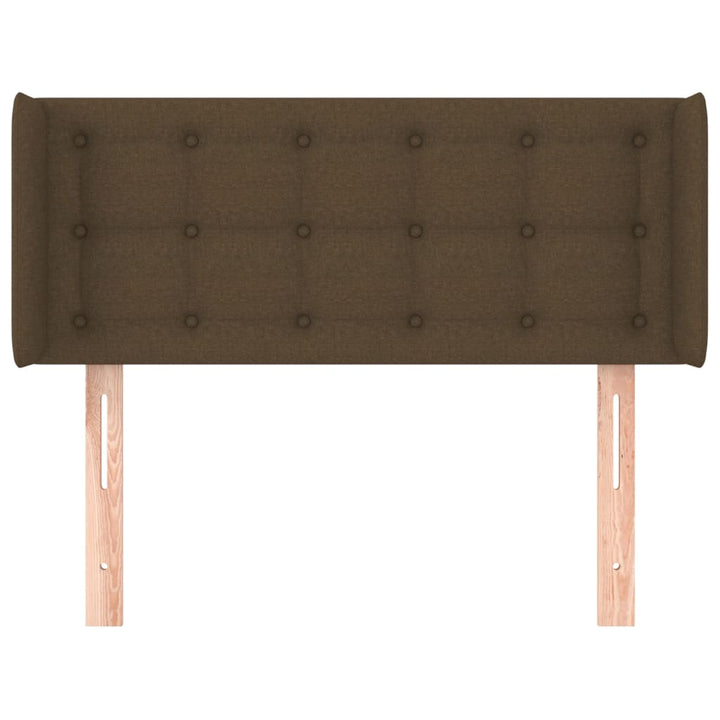 sengegavl med kanter 103x16x78/88 cm stof mørkebrun