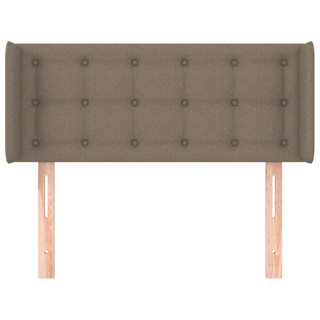 sengegavl med kanter 103x16x78/88 cm stof gråbrun