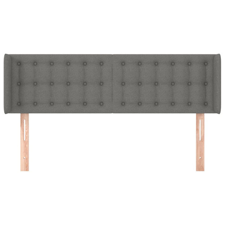 sengegavl med kanter 147x16x78/88 cm stof mørkegrå