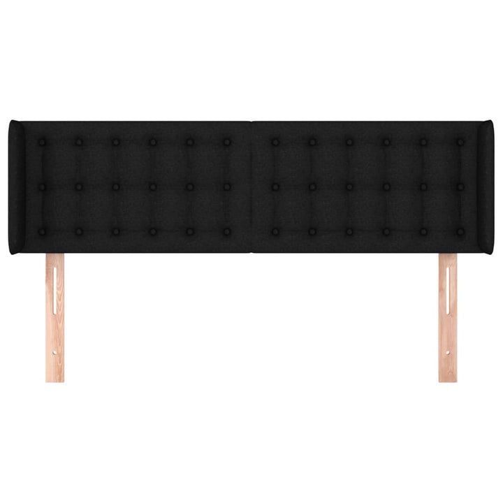 sengegavl med kanter 147x16x78/88 cm stof sort
