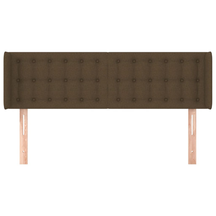 sengegavl med kanter 147x16x78/88 cm stof mørkebrun