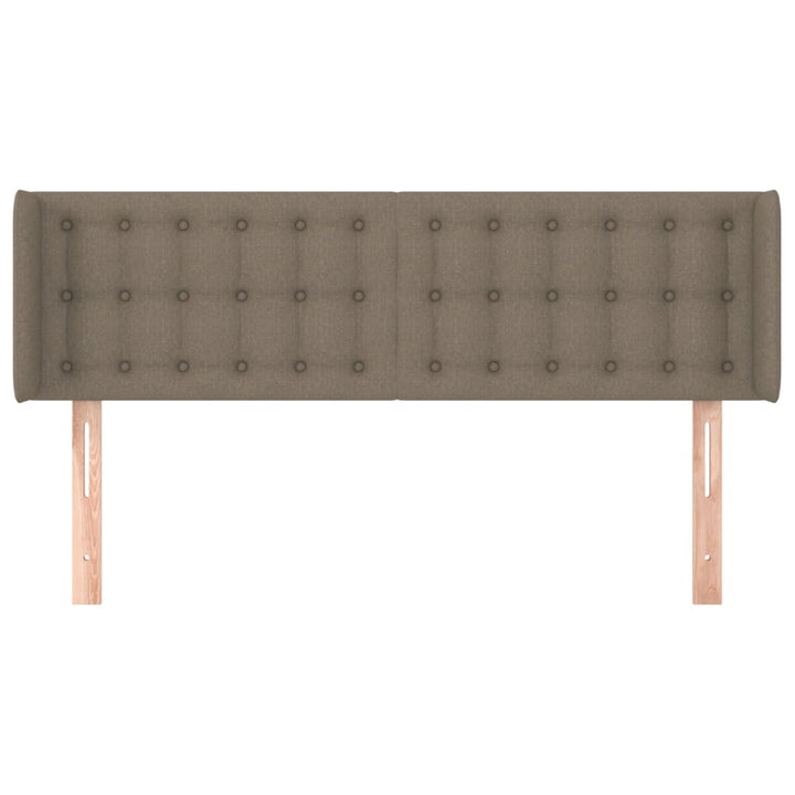sengegavl med kanter 147x16x78/88 cm stof gråbrun