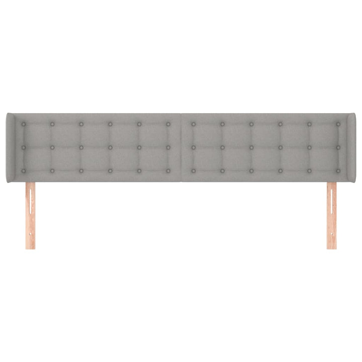 sengegavl med kanter 163x16x78/88 cm stof lysegrå