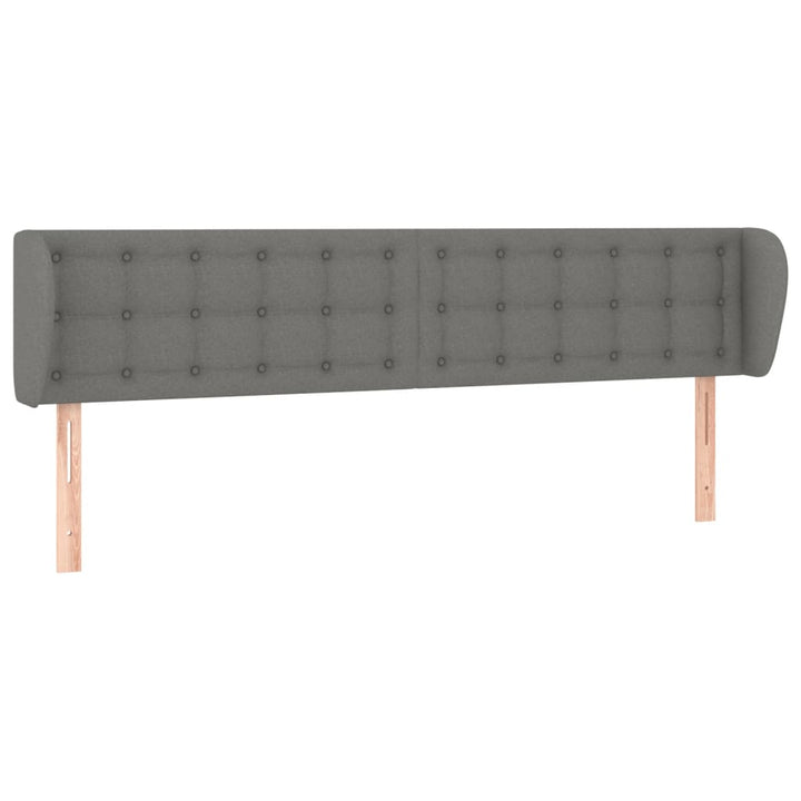 sengegavl med kanter 163x16x78/88 cm stof mørkegrå