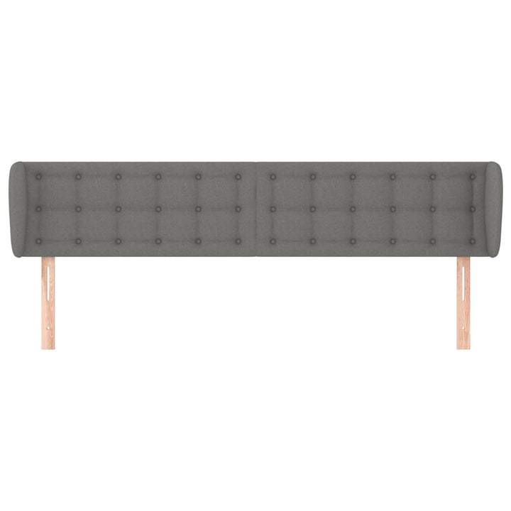 sengegavl med kanter 163x16x78/88 cm stof mørkegrå
