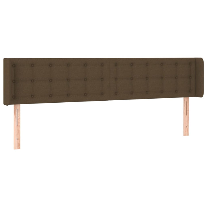 sengegavl med kanter 163x16x78/88 cm stof mørkebrun
