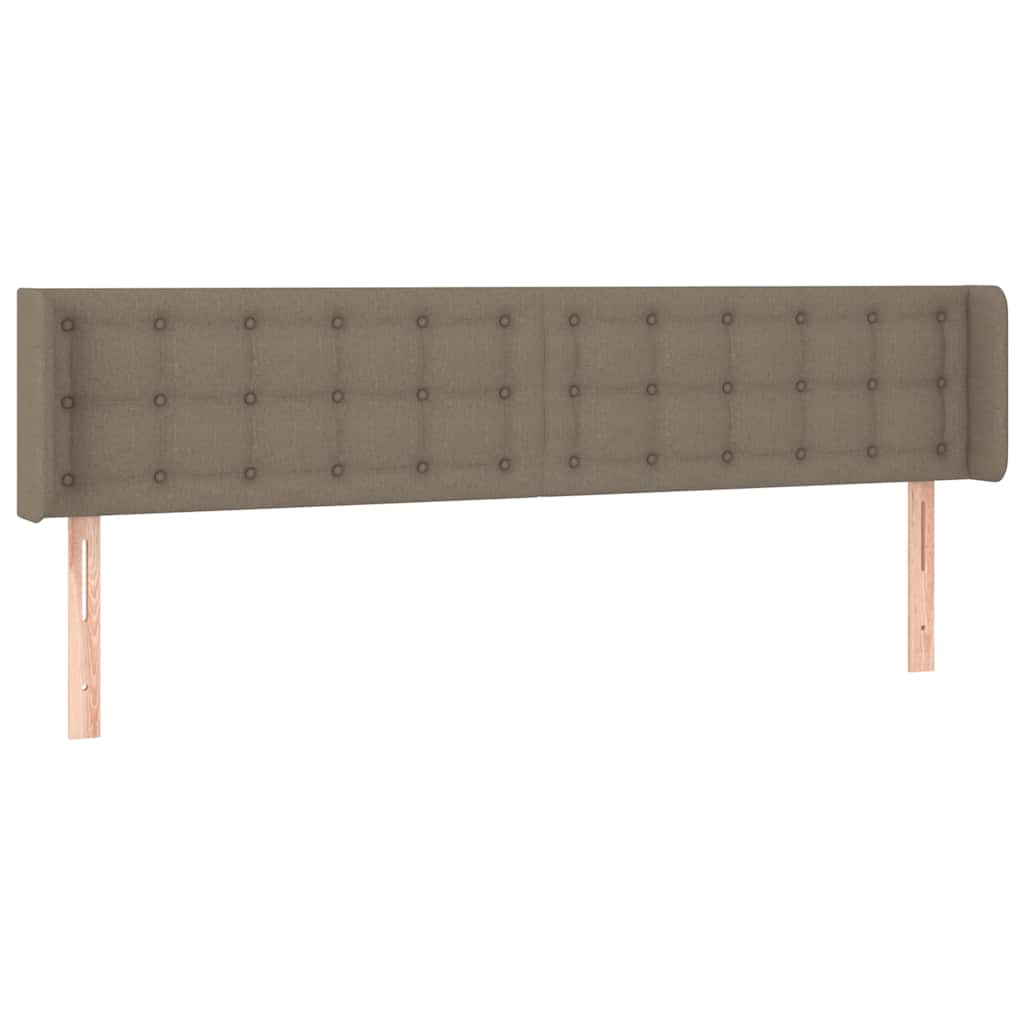 sengegavl med kanter 163x16x78/88 cm stof gråbrun